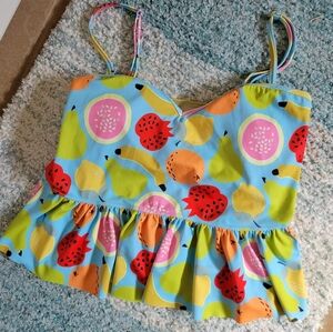🌟4 for $20🌟 Kortni Jeane OG fruit salad sweetheart peplum swim top size medium